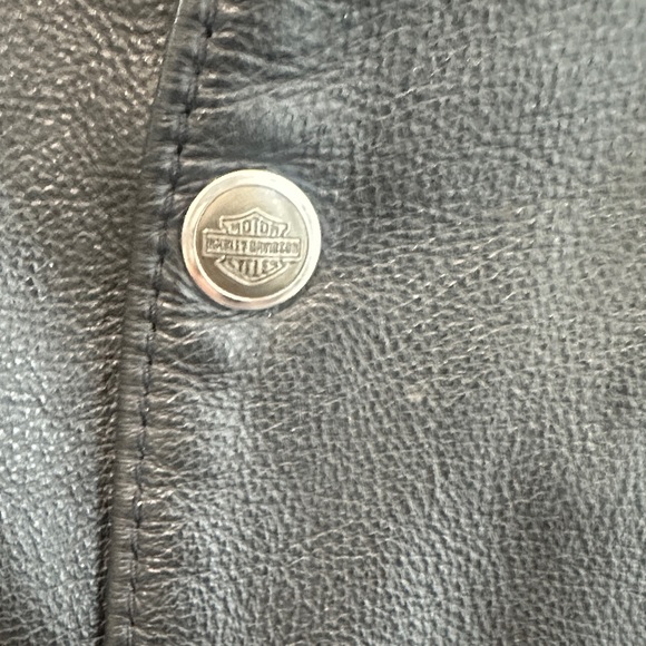 Vintage 90’s Men's Black Leather Harley-Davidson Vest Sz L - Picture 4 of 10